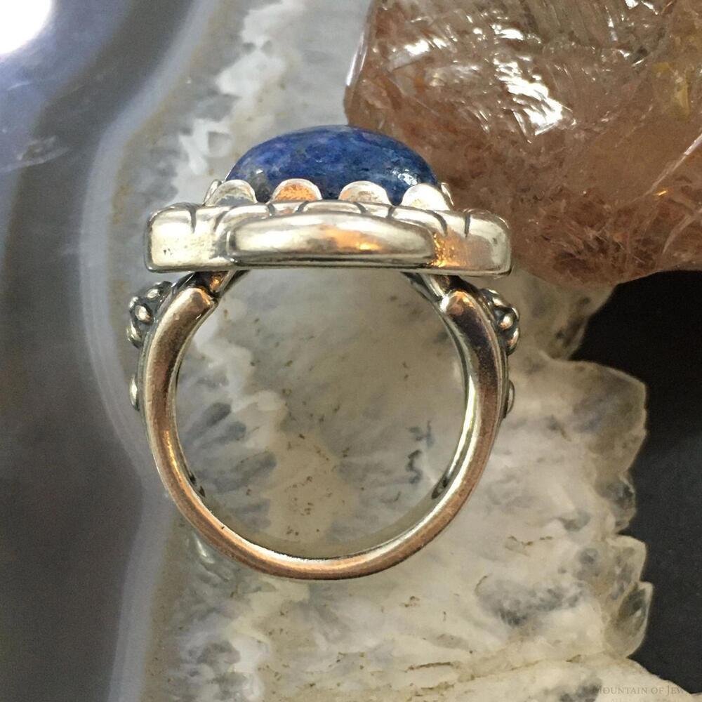 Carolyn Pollack Southwestern Style Sterling Shield Denim Lapis Ring For Women - Picture 8 of 10